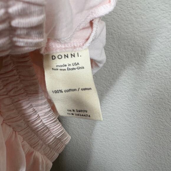 Donni Womens Small Henley Shorts Peony Light Pink Cotton Elastic Waist - Picture 9 of 9